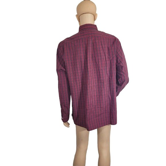 Rowm Men's Shirt Size XL Cotton Check Red Black Button Up Long Sleeve 31 - Picture 4 of 6